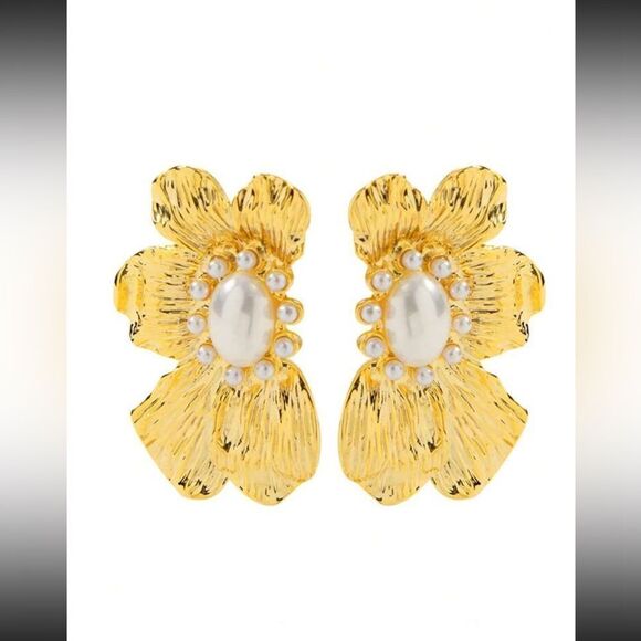 Vintage flower earrings N963 - Picture 3 of 7